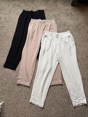 Set of 3 Danskin Joggers- Black, Tan, Light Gray